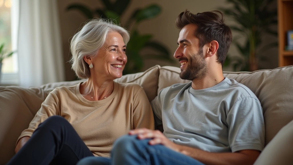 Mulher madura e filha adulta juntas, representando evolução do papel familiar